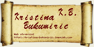 Kristina Bukumirić vizit kartica